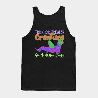 ”Trick Or Treater Creature- Give Me All Your Candy!” Colorful Creature With Wings Tank Top